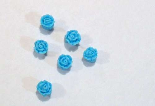 Blue Icing Roses - 15 mm - Click Image to Close